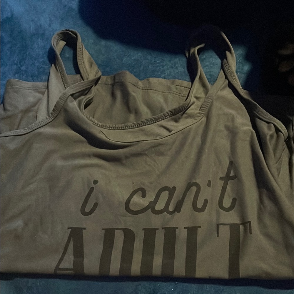 Gray Tank Top with Fun Slogan